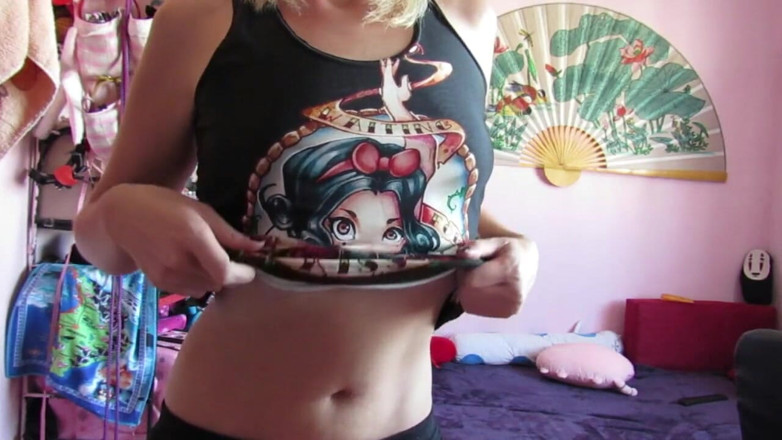 Cuteblonde666: Showing off my cute tiny teen tits and playing with...