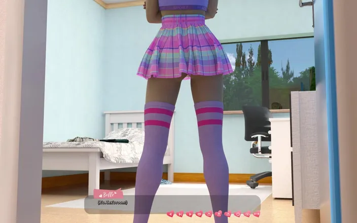 3D cartoon porn: Helping the Hotties 39 - Belle Secretly Enters Alex Room and Starts...