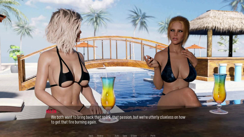 Dirty GamesXxX: Sdílené touhy: Sexy žhavé manželky nahoře bez na pláži - epizoda 2