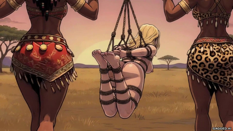 Gagged AI Cartoons: La bionda legata