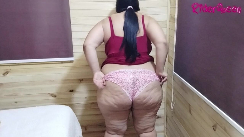 Riderqueen BBW Step Mom Latina Ebony: Мачеха, толстушка-латина в красном платье, сексуальная большая задница