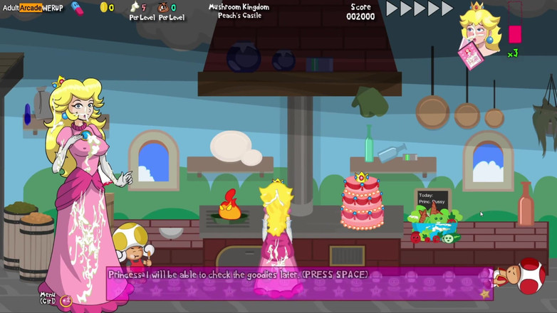 LewdArcade: Mario Hilang! - Permainan lucah parodi super mario [bahagian 03] gangbang puteri pantat...