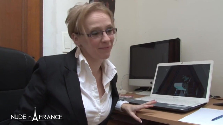 Nude in France: First day at work our new secretary gets analized by...
