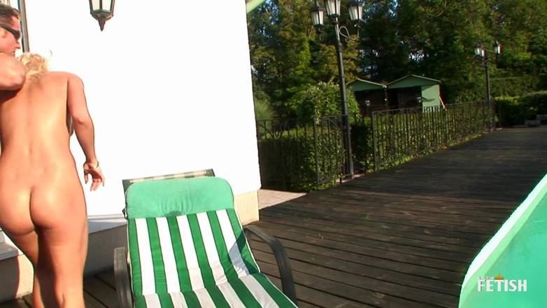 Big Tits for You: Naughty blonde MILF have anal sex by the pool with...