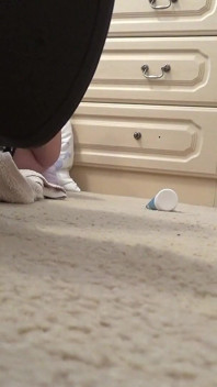 Shaved Cunt Machine-fucked Raw - Stockings & Heels Floor View POV