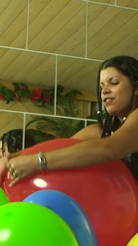 Hot teeny playing with balloons and sperm - Part 1