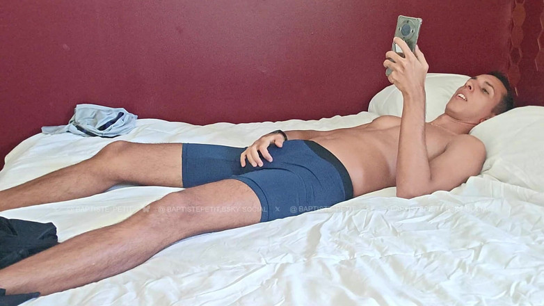 baptiste_petit: Wank on My Bed. with a Masturbator