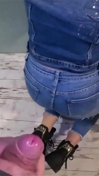 Usikan tegar & pancutan berganda pada seluar jeans koyak saya dan Jacket Denim Terbuka