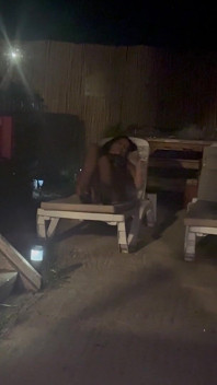 Mitternacht necken am pool