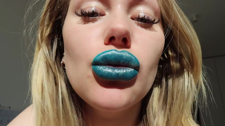 Goddess Misha Goldy: Magic of My blue shiny lips! ASMR JOI!