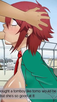 Tomo-chan, der wildfang, kann seine schönen dicken schwanzbälle schon für ihren allerersten blowjob tief in den hals nehmen