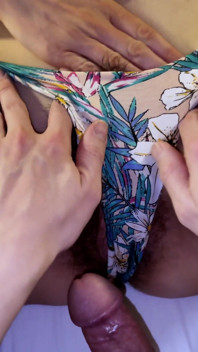 Find and Fuck My Pink Hole - Full Bush - POV - Pulled Aside Panties