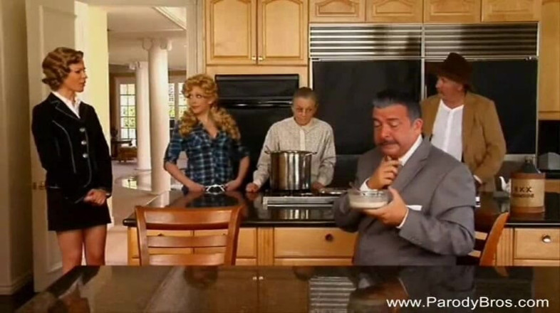 Parody Bros: Gorgeous blonde and brunette sharing old mans cock