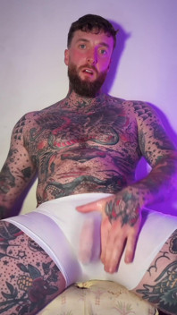 Tattooed Dom Sweaty Cumshot Alpha Video POV