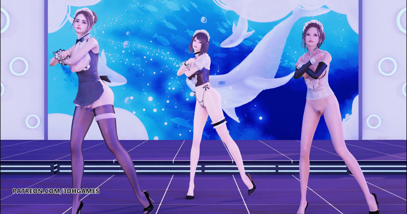 3D-Hentai Games: Hurly burly sexy empregada quente striptease 4K