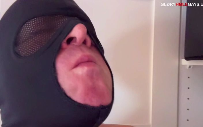 GLORYHOLEGAYS: Locked Cock at the Hole - He Cums on a Cookie...