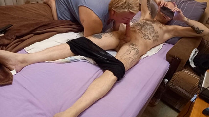 Zona901: After the pump, the mother-in-law jerks off my cock