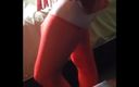 Lizzaali: My Sexy Red Skirt Red Stockings and Black Top Using...