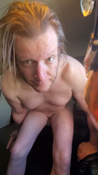 Lee Przybylowicz Hiding His Pathetic Little Sissy Clitty Behind a Water Bottle