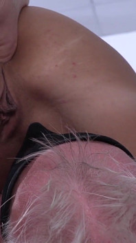 Blonde Nataly Gets Fucked by Fat White Haired Guy 69 and Cumshot