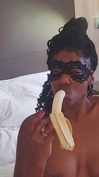 Ashanty's Sensual Deep Throat with a Banana - Naughty &Uncut
