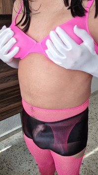 Vista superior de lencería de placer de nylon