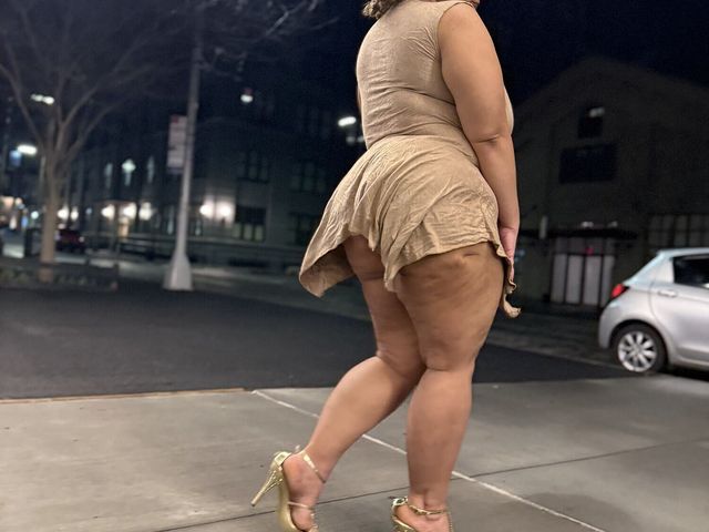 Boricua Mami Thick Legs Fat Ass Big Booty BBW Angie Love Lookalike Femdom Candid Walking with a Switch High Heels (Boricua Leg Tease Queen)