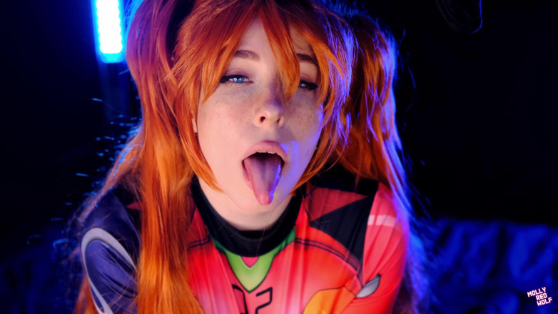 MollyRedWolf: Asuka Langley, salope sexy, 4k ! Double pénétration, 3 éjaculations