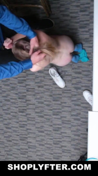 Tiny teen caught sneaking and stealing gets banged