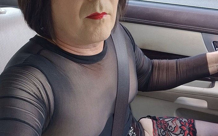 Shystockings: Madura crossdressing maricas puta dirigindo totalmente exposta