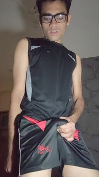 Kinky Twink Cock Play and Stroking Boner in Shorts