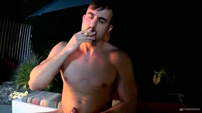 Boys Smoking: Big Guy Mason Smoking in the Garden