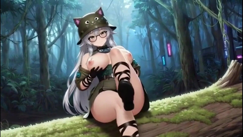 Hot girl dancing: Just a Funny Anime Soldier in Forest, Ai Animation