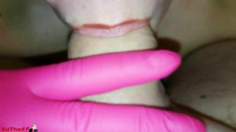 Sutho69: Bibir dan sarung tangan ceroboh dengan cim