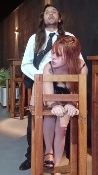 Redhead Gets Excited and Has Sex with Waiter in Restaurant.