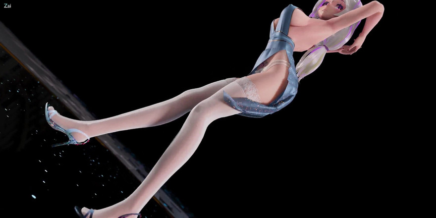 MikuMotion: [mmd] Chokladkräm underkläder klänning; Vita strumpor; Höga klackar; Striptease