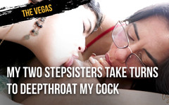 Selena Vega: 我的两个继妹轮流深喉我的鸡巴并舔我的屁股！