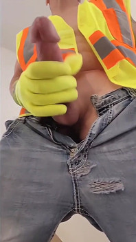 Big Cock & Balls in High Viz Cumshots