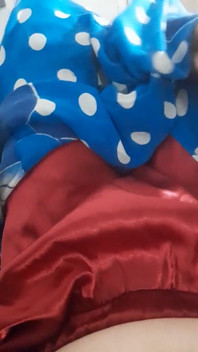 Wearing Mini Satin Skirt Inside Shorts
