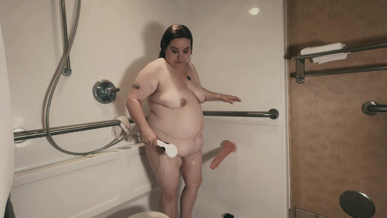 SexyNEBBW: Shower masturbation with the purple monster