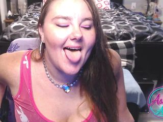 AshleyAce69: Ashley Ace Plays with Her Pussy Wearing Pink Playboy in...