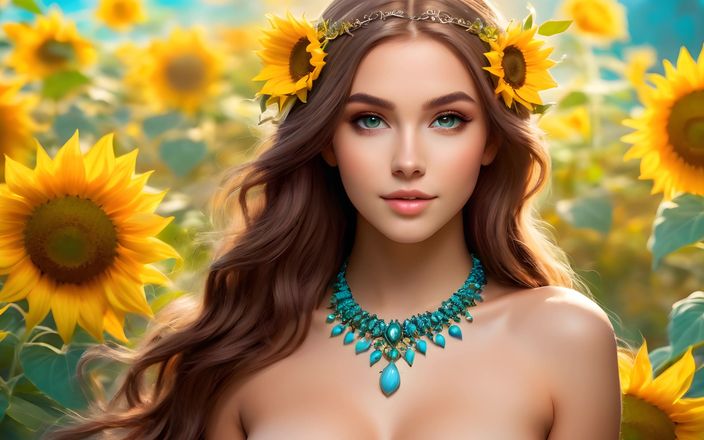 AI Girls: Lindas Meninas Elfos no Jardim dos Girassóis Brilhantes