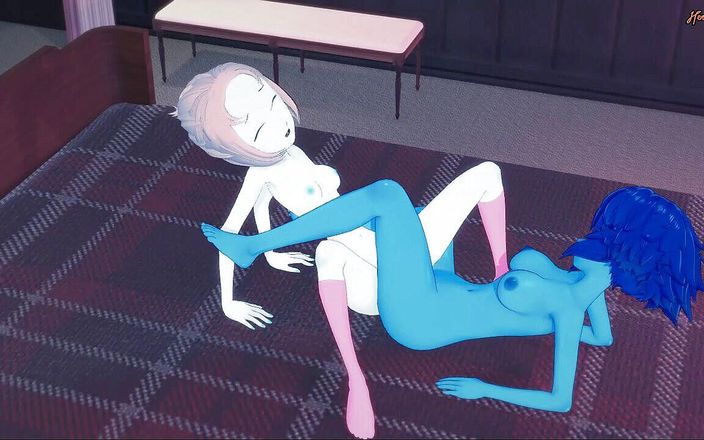 Hentai Smash: Crystal Gems Pearl और Lapis ने बिस्तर पर लेस्बियन सेक्स किया - Steven यूनिवर्स लेस्बियन हेंताई।