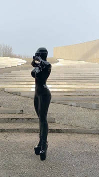 Miss Fetilicious Bts Outdoor Shoot in Heavy Rubber
