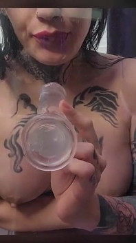Scaun clar cu vedere la persoana 1 cu muie cu vibrator clar