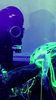 Rubber Double Fisting with Uv Slime