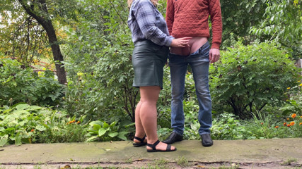 OurFetishLife: Used stepmom's skirt outdoors as a vagina