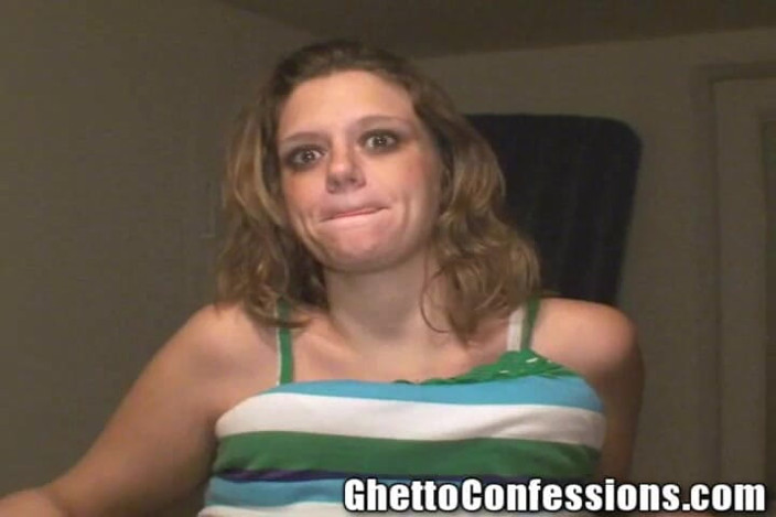 Ghetto Confessions: Salope blanche enceinte, amante de bites noires, 3 papas, pipe, avalage