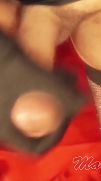Big Dick Femboy Jerks and Cums on His Asshole While Watching a Porn