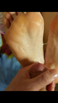 Girl Jerks off Cock with Shoes